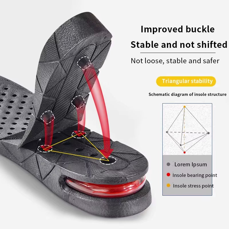Height Increase Insoles Air Cushion Elevator Shoe Insole Lifts Kits Inserts for Men Women Taller Insoles 3-9Cm Variable Height